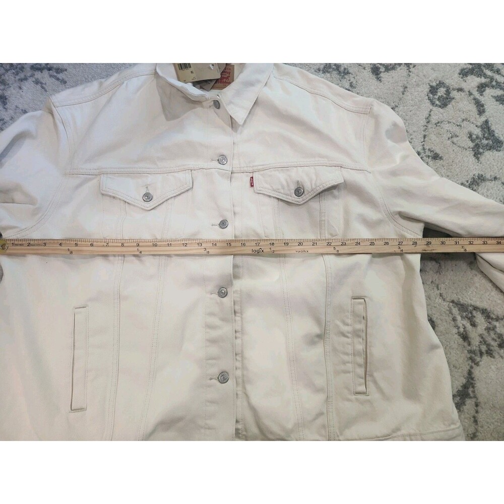 NEW Levis Jacket 3XL White Cream Baggy Trucker Type 3 III Denim Classic Coat - Picture 7 of 7